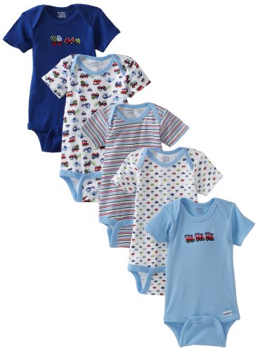 Image of Gerber Unisex Baby 5-Pack Short Sleeve Variety Onesies Bodysuits