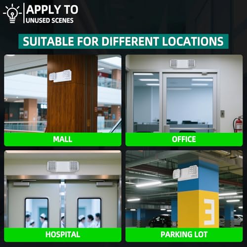 Enjvvs Emergency Light, LED Emergency Lighting with Battery Backup, 2 Adjustable Heads, Commercial Emergency Lights Combo for Business, 120V/277V AC, UL Listed, 1 Pack - Image 6