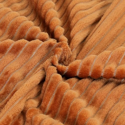 Image of RD TREND Cushion Cover Set of 2, Decorative Sofa Living Room Home Square Cushion Covers 18 Inch x 18 Inch, Aesthetic Corduroy Striped Double Sided (Golden)