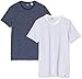 Levi's Slim 2Pk Crewneck 1 Camiseta, 2 Pack White + Blue Y/D/Blue + White Y, L (Pack de 2) para Hombre
