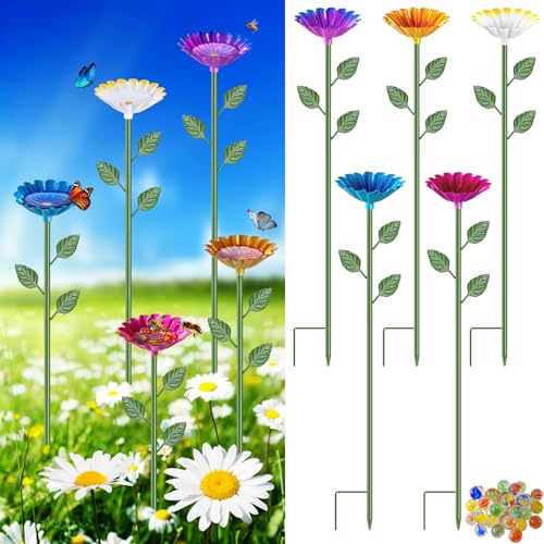 5 Pack Bee Watering Station Metal Bee Feeder for Garden Flower Design Water Feeder for Outside Colorful Butterfly Bath Bowl for Thirsty Pollinators Garden Yard Dcor