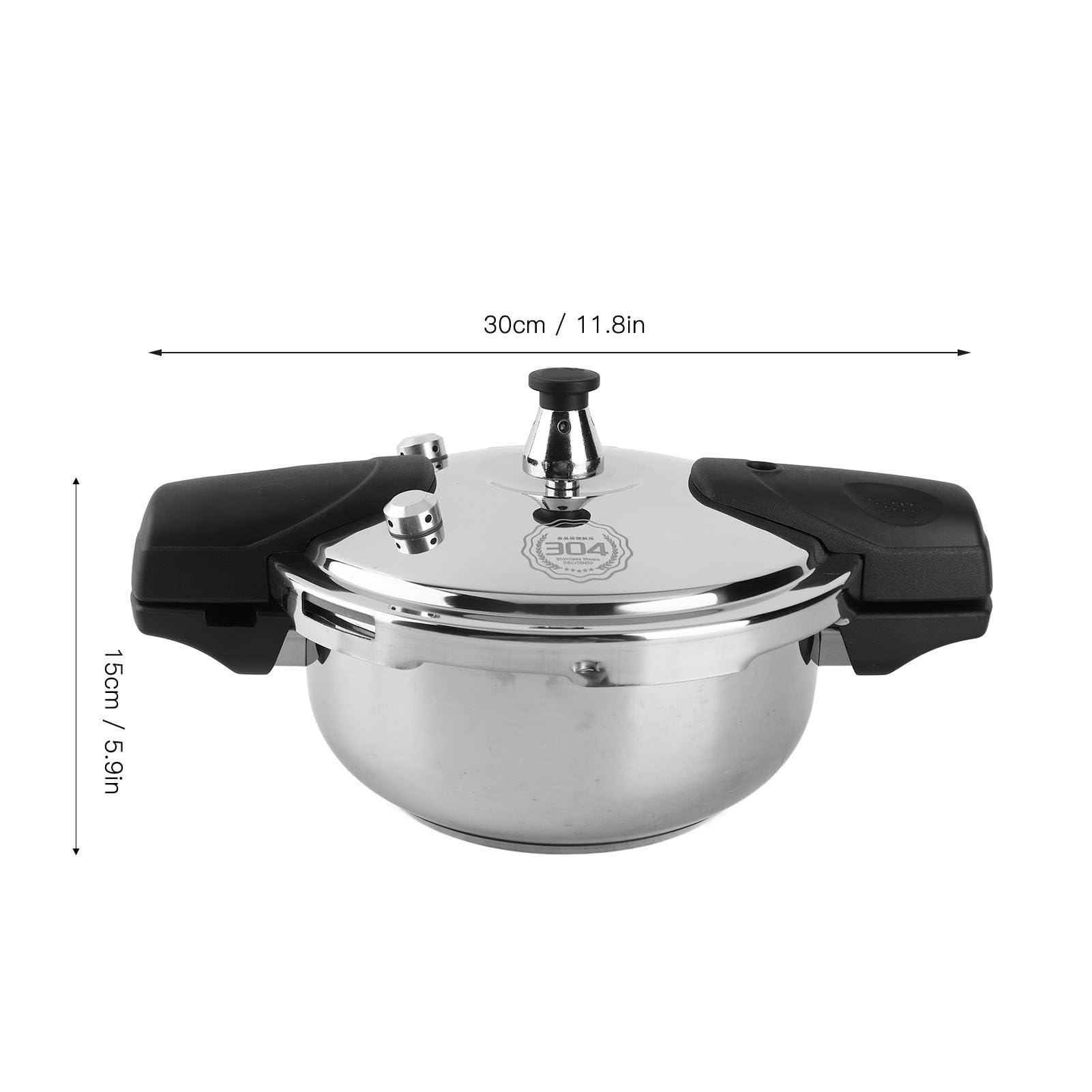 Mini olla a presión de 1.8 litros/1.6 cuartos de galón, olla a presión pequeña, olla a presión de acero inoxidable 304, mango doble seguro a prueba de explosiones apto para cocina de inducción 3