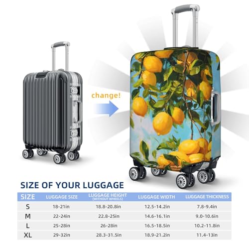 Lemons In The Basket Elastic Travel Luggage Covers Dustproof Scratch-Resistant Suitcase Protector Fit 22-24 Inch4
