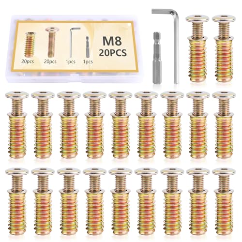 Enutrof M8x30 Flachkopfschrauben Gewindeeinsatz Set 20Stk