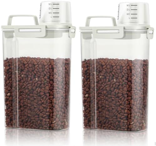TBMax Small Dog Cat Food Storage Containers 2 Pack, Travel-Friend...