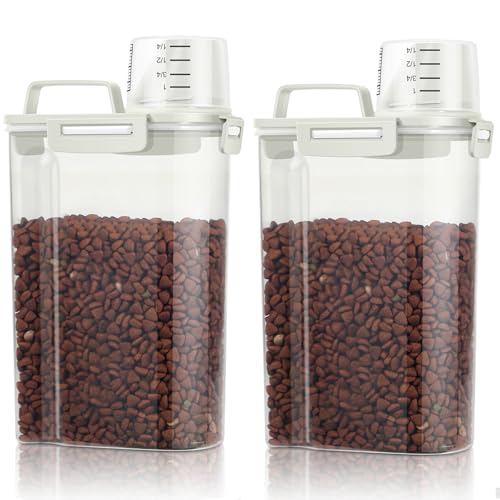 TBMax Small Dog Cat Food Storage Containers 2 Pack, Travel-Friendly