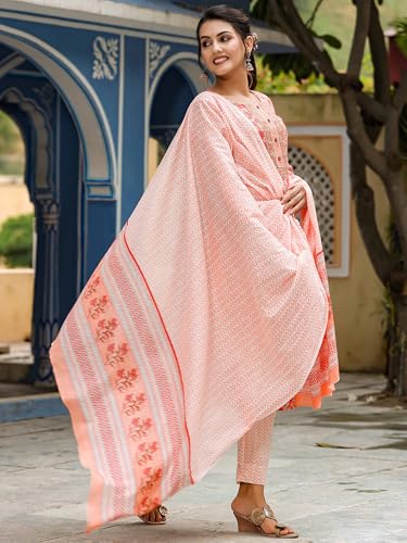 Image of Vaamsi Women's Rayon Blend Floral Printed Straight Kurta Pant With Dupatta