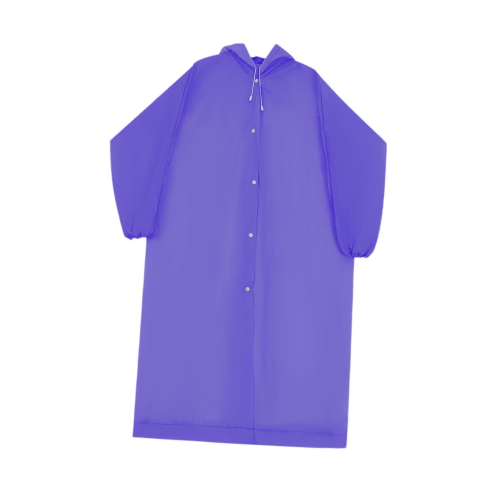 FABLOFT Portable Raincoat Reusable Waterproof Rain Jacket for Outdoor Travel Camping Violet-image-26
