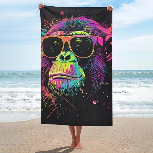 Serviette séchage rapide singe néon absorbante pour sauna