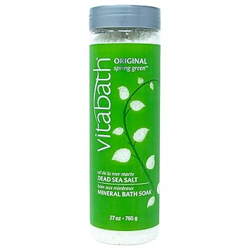 Vitabath Original Spring Green Mineral Bath Soak Reviving Muscle Recovery, Soreness, Tension Relaxing Dead Sea Salts & Skin Nourishing Botanical Oils for Women & Men - Cruelty-Free - 27 oz