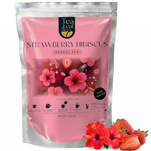 Image of Strawberry Hibiscus Herbal Tea Loose Leaf 100gm, Make Upto 50 Servings