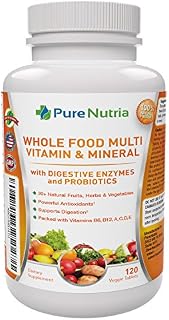 Whole Food MultiVitamin and Minerals with Probiotic Enzymes - 120 Multivitamins for Women