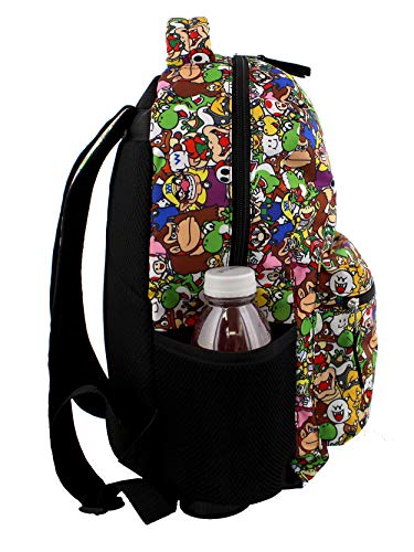 Nintendo Super Mario Brothers Boys Girls Teen 16" School Backpack (One Size, Black/Multi) #TOP6