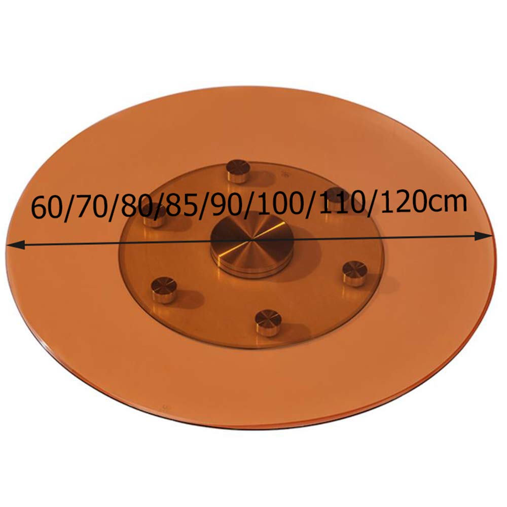 Plateau tournant en Verre trempé, idéal pour la Table à Manger ou la Cuisine. Plateau Rotatif avec roulements Silencieux, Non incliné, Marron, 60-90 cm (60 cm/23,6 Pouces).