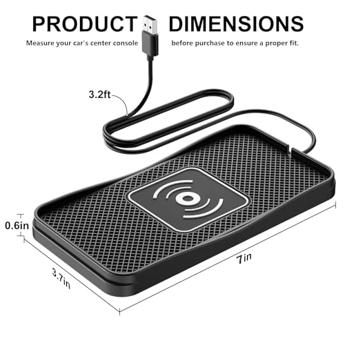 Image of 15W Non-Slip Car Wireless Charger Pad USB