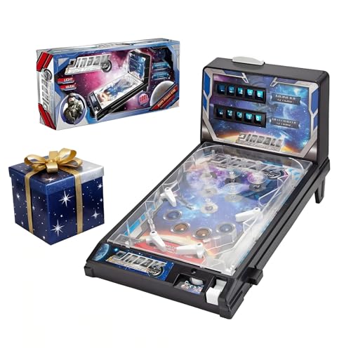 Máquina de Pinball Electrónica Digital, Minijuego Arcade Portátil de Mesa con Contador Puntuación Luces LED Efectos Sonido, Regalos de Cumpleaños y Navidad para Niños, Rompecabezas