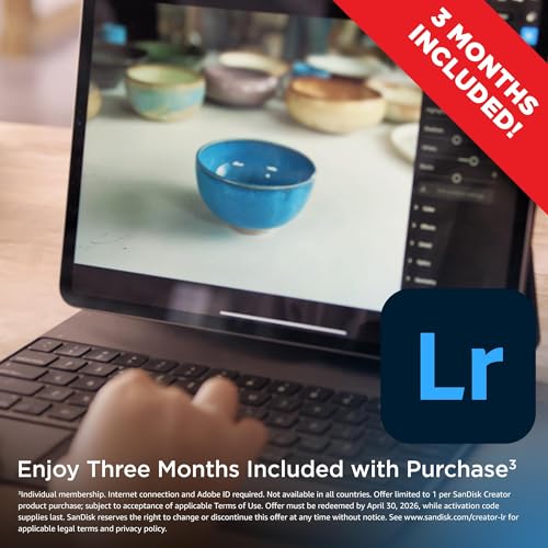 SanDisk 256GB Creator Phone Drive - for iPhone, iPad, Laptop & Mac - Includes USB Type-C and Lightning Connectors - Automatic Backup, 3 Months of Adobe Lightroom Included - SDIXD0N-256G-GN6TP