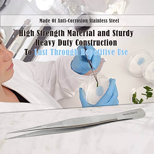 A2Z Scilab A2Z-SPL6STR Stainless Steel High Precision Forceps With Fine Strong Straight Serrated Point To Use Engineer Labware thumb #2