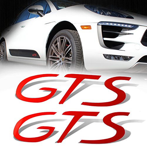 (Pack of 2) Sideblade Side Body Decal Reflective Vinyl Sticker for Porsche GTS Logo Red