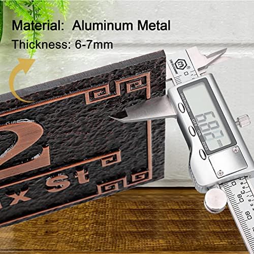 Personalized House Address Plaque 12" Cast Numbers for Outside Custom Street Name Address Sign Plate Vintage for Mailbox Door Room Classic Wall Outdoor Antique Copper