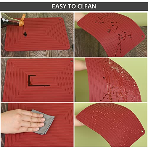 Nstezrne Trivets for Hot Dishes, Silicone Trivet Pads for Kitchen, Silicon Trivets for Hot Pots and Pans, Big Silicone Pot Holders, Trivet for Quartz Countertops, Heat Resistant Mats Set 2 Black by Nstezrne - Image 8