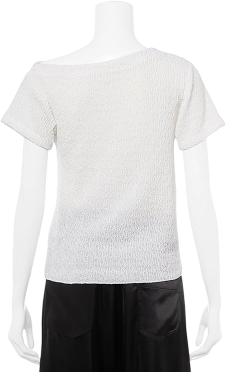 Amazon | [ミースロエ] シュリンクドレープカットTOPS