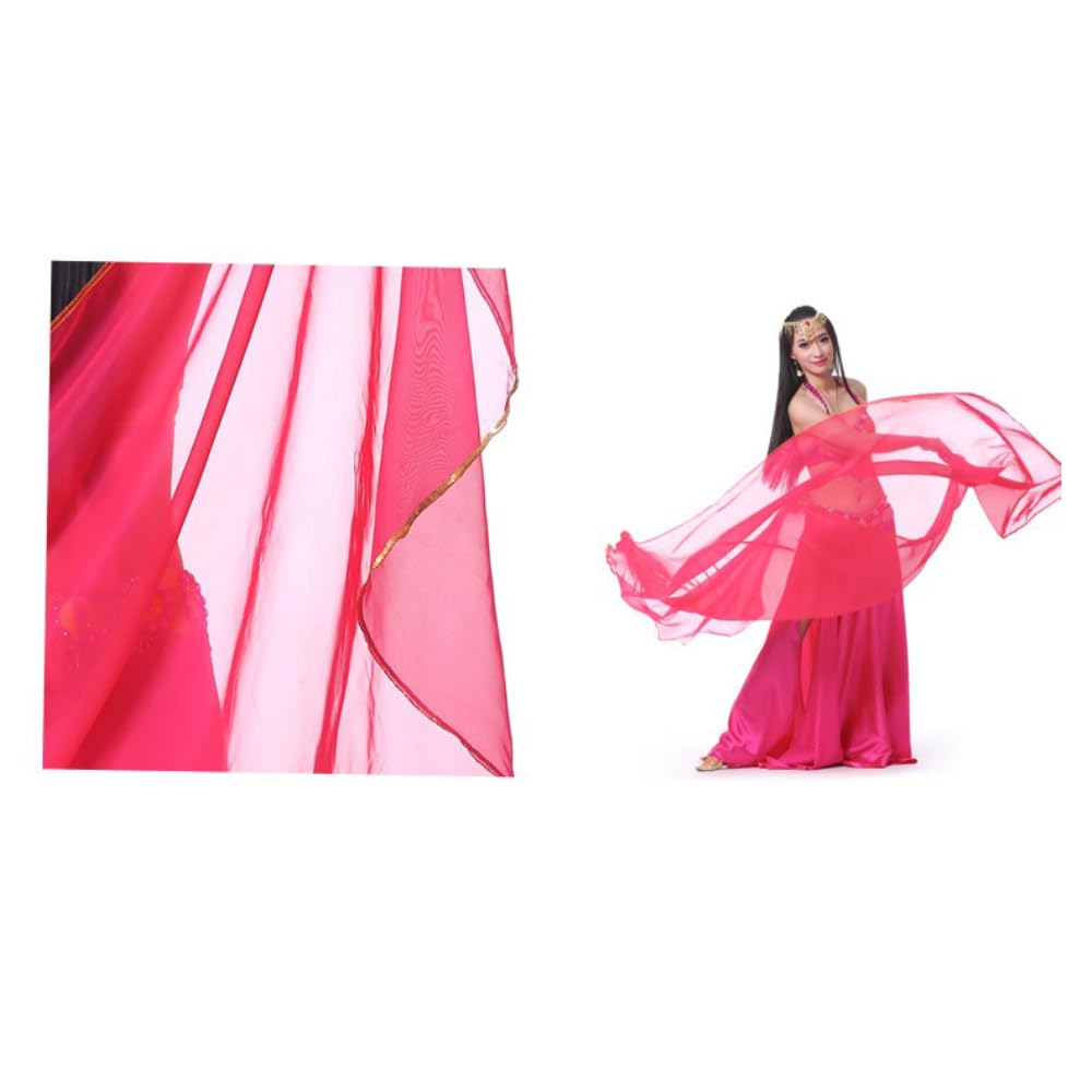 Wambere 250 cm x 120 cm, sciarpa semicircolare, in chiffon, da donna, per danza del ventre, per la danza del ventre, per la danza del ventre, per la danza del ventre, per il velo, colore bianco