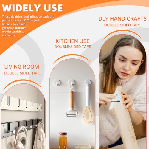 Doppelseitig Klebepads Extra Stark,48Pcs weiß Stück Klebeband Doppelseitig,Wasserfeste Montagepads 50 millimeter im mal 30 millimeter(1,97 x 1,18) und Doppelseitiges Schaumstoff Klebepads (Schwarz)