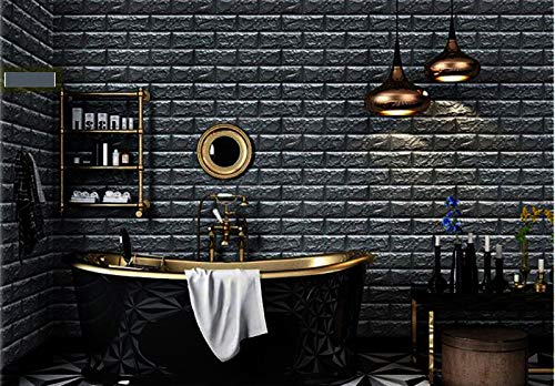 wewell Vinyl 3D Pe Foam Wall Sticker, 3D Brick Wall Stickers Panel Self Adhesive Peel & Stick Wallpaper for Wall Home Decor 70 x 77cm, 5.8Sq ft (Dark Grey) (B08MTNVMQD) Amazon Price History, Amazon Price Tracker