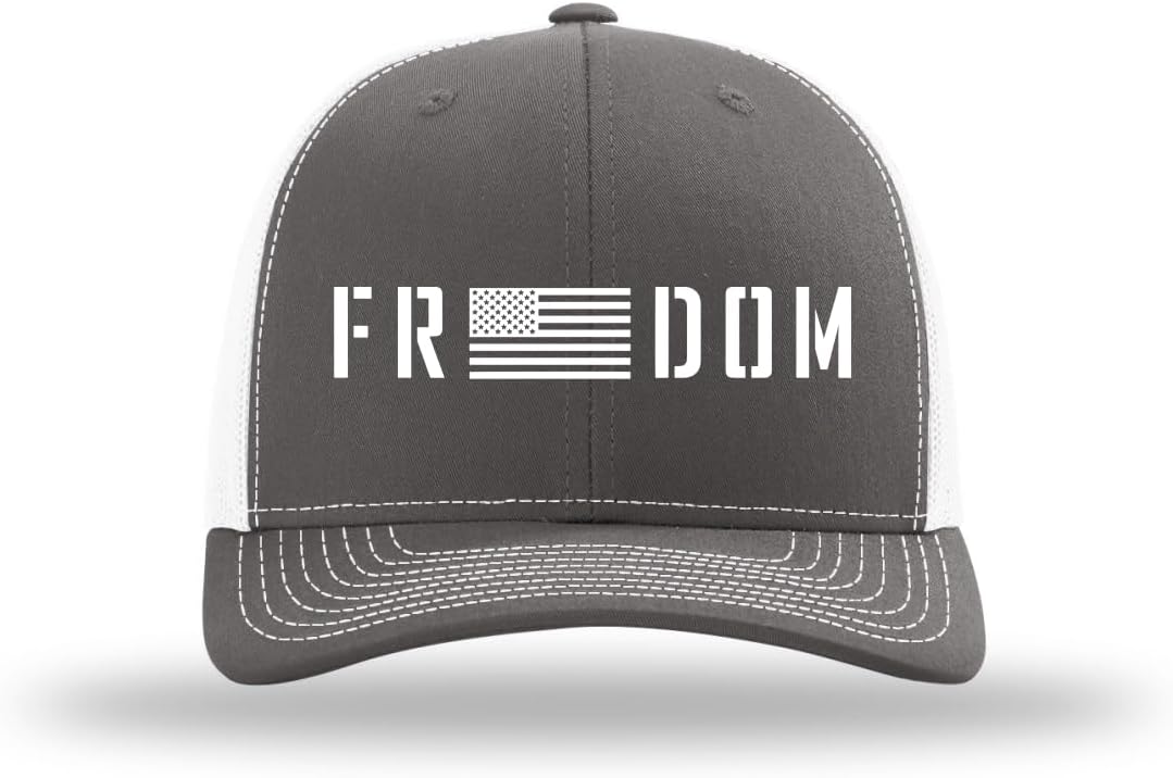 Trenz Shirt Company Mens Baseball Patriot Pride Freedom - American Flag Trucker Hat Baseball Cap