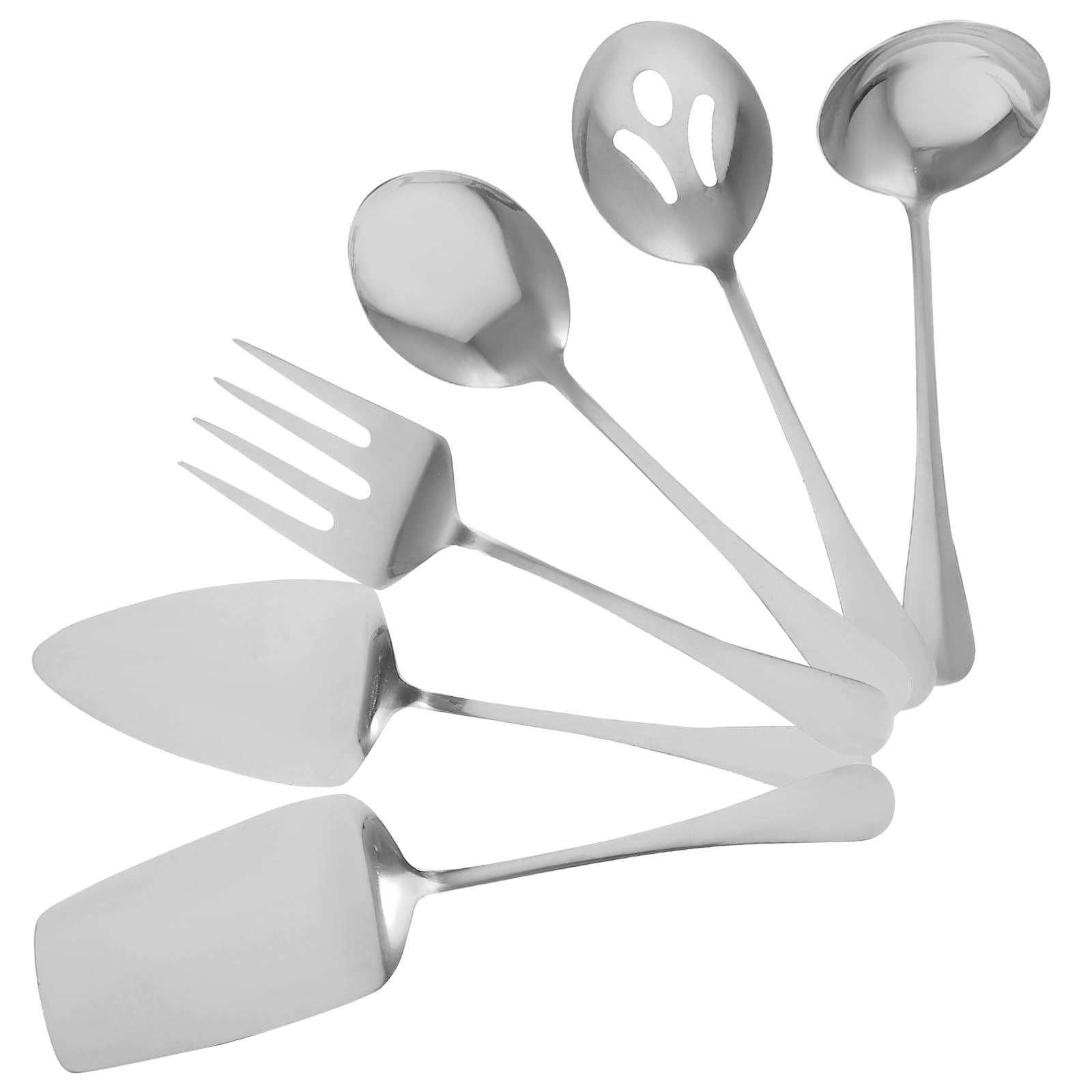 UPKOCH 1 Juego Utensilios Para Servir Fiesta De Kit De Utensilios Para Servir Pasteles Juego De Cubiertos Juego De Cena De Cocina Cuchara De Cubiertos Bien Acero Inoxidable