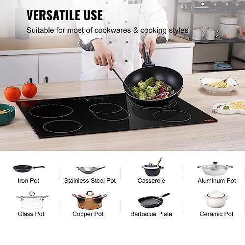 Vevor RADIANTCOOKTOP 30IN5BURNERS Built In Electric Stove Top, 30Inch 5 Burners, 240V Ceramic Glass Radiant Cooktop With Sensor Touch Control thumb #3