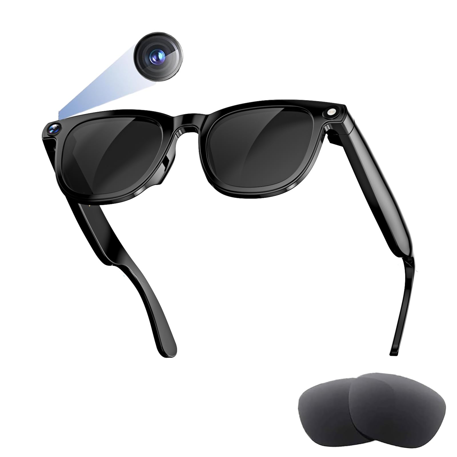 AI Smart Glasses with Camera BT Call 800W Anti-Shake Camera Glasses Simultaneous Interpretation GPT Identify Objects Smart Glasses