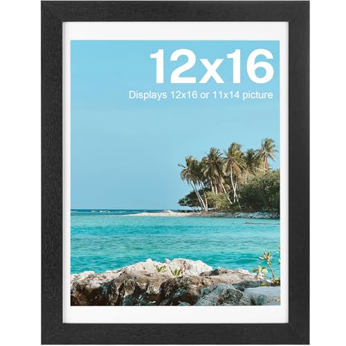 Image of HOUSE DAY 12x16 Poster Frame Wood and HD Plexiglass Black for Wall, 1 Pack