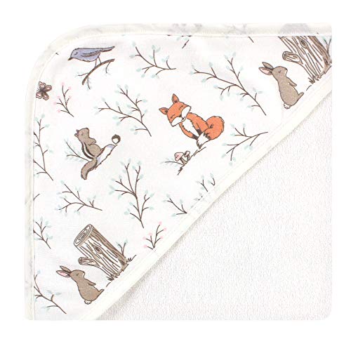 Image of Hudson Baby Unisex Baby Cotton Rich Hooded Towels, Enchanted Forest, One Size