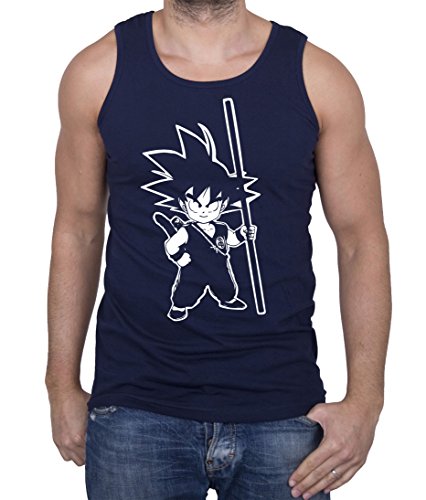 Son Goku Camiseta de Tirantes para Hombre Goku Dragon Master Son Ball Vegeta Turtle Roshi Db, Farbe2:Azul Oscuro;Gr��e2:L