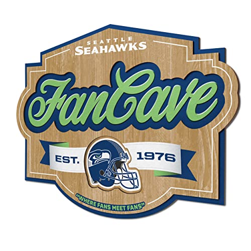 Image of YouTheFan NFL Seattle Seahawks FanCave Wall Art | Ready-To-Hang, 3D Multi-Layered Construction, Floating Wall Mount Design, Great Fan Gift, Officially Licensed Artwork