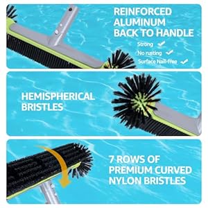 Sepetrel deluxe swimming pool cleaning kit including professional leaf skimmer nethalf depth fine mesh net175 pool brush head hand scrub brushno pole  urban country home decor