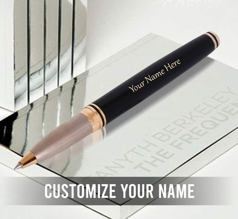 Image of Customized Metal Ballpoint Pen with Free Name Engraving | Premium Personalized Pen for Office, Gifting & Professionals (Gold,Black)