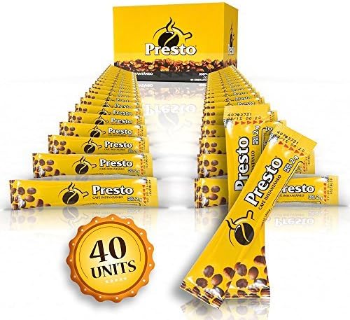 Cafe Presto Instant Coffee from Nicaragua - (40 Packets of 2gr).