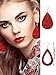 Hicarer 4 Pieces Women's Glitter Jewelry Set Valentine Day Bridal Wedding Multi-layer Bracelet Faux Leather Dangle Earrings Necklace(Red)