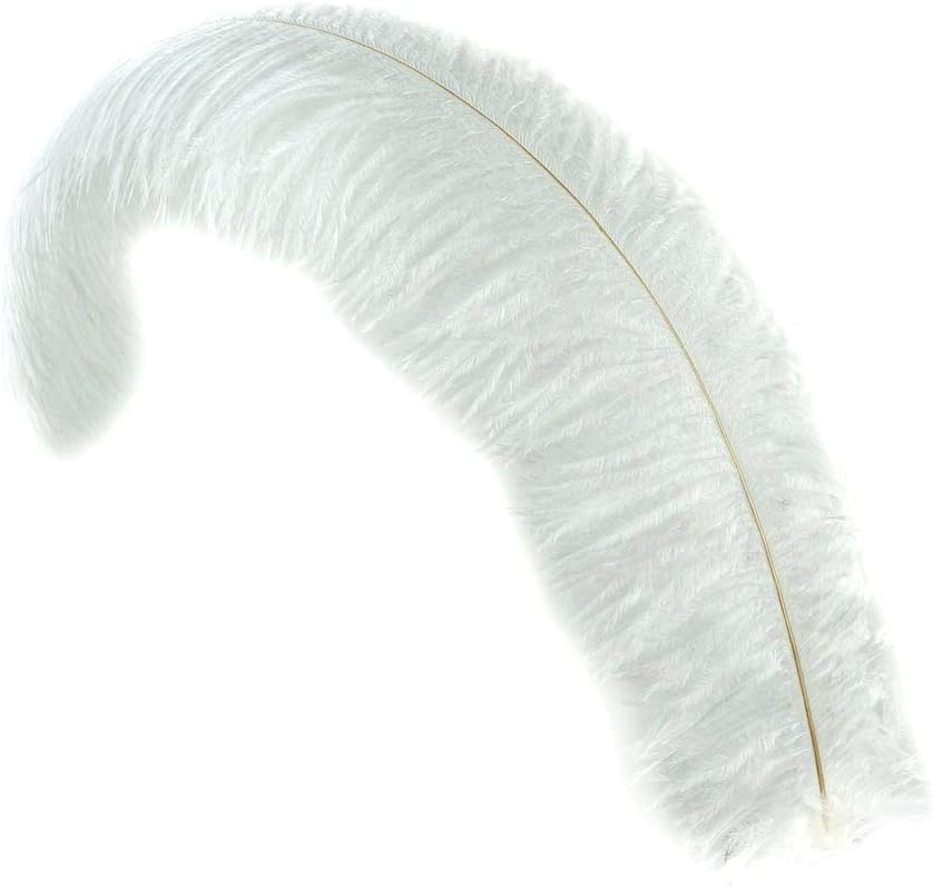 1 Pc Large Ostrich Feather Plume 23"-28" Bright White
