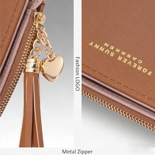 Image of Valentoria Womens Wallet Cute Elegant Long Slim Card Holder Case Minimalist Coin Purse Thin Tassels Zip Clutch Wallets for Girls Ladies | Cute