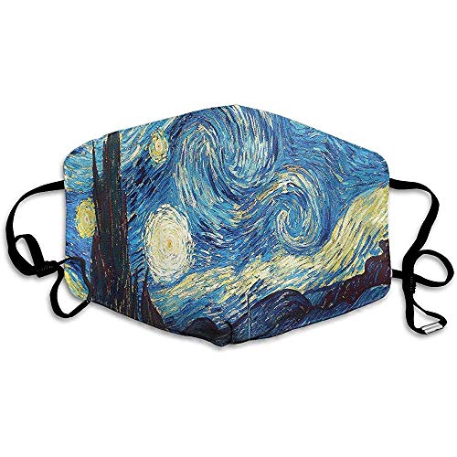 Maschere per la bocca unisex Alla moda notte stellata Pittura a olio Stampa artistica Anti polvere Anti inquinamento Poliestere Moto Maschera per il viso Riutilizzabile