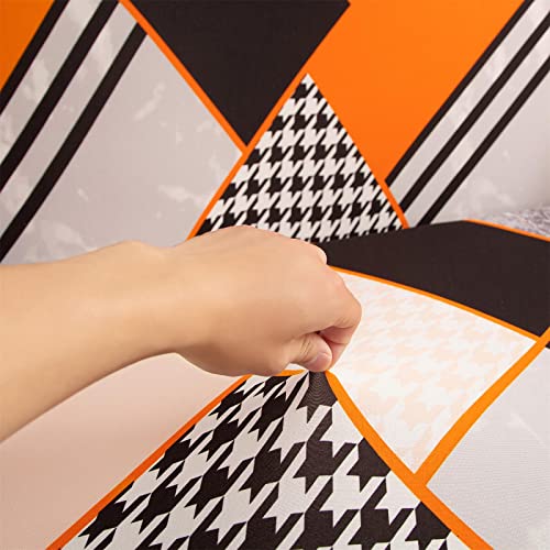 Hotniu 2 Pieces Stretch L-Shaped Sofa Cover Sectional Sofa Slipcovers Corner Couch Cover Elastic Sofa Protector With 2 Pillow Covers (L-Shape 2+2,Orange Geometry) #TOP4