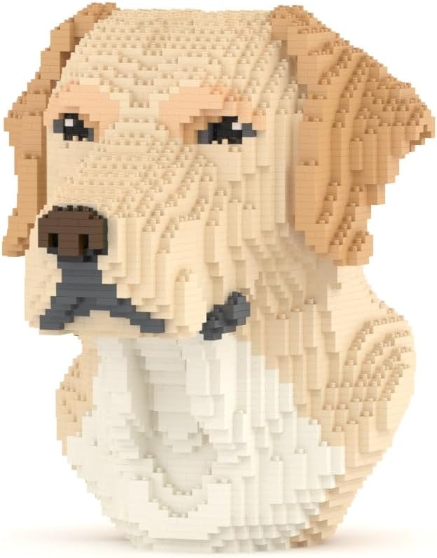 JEKCA Labrador Bust 01S | Dog Bust Plastic Building Blocks | Desk Decoration | Age 14+