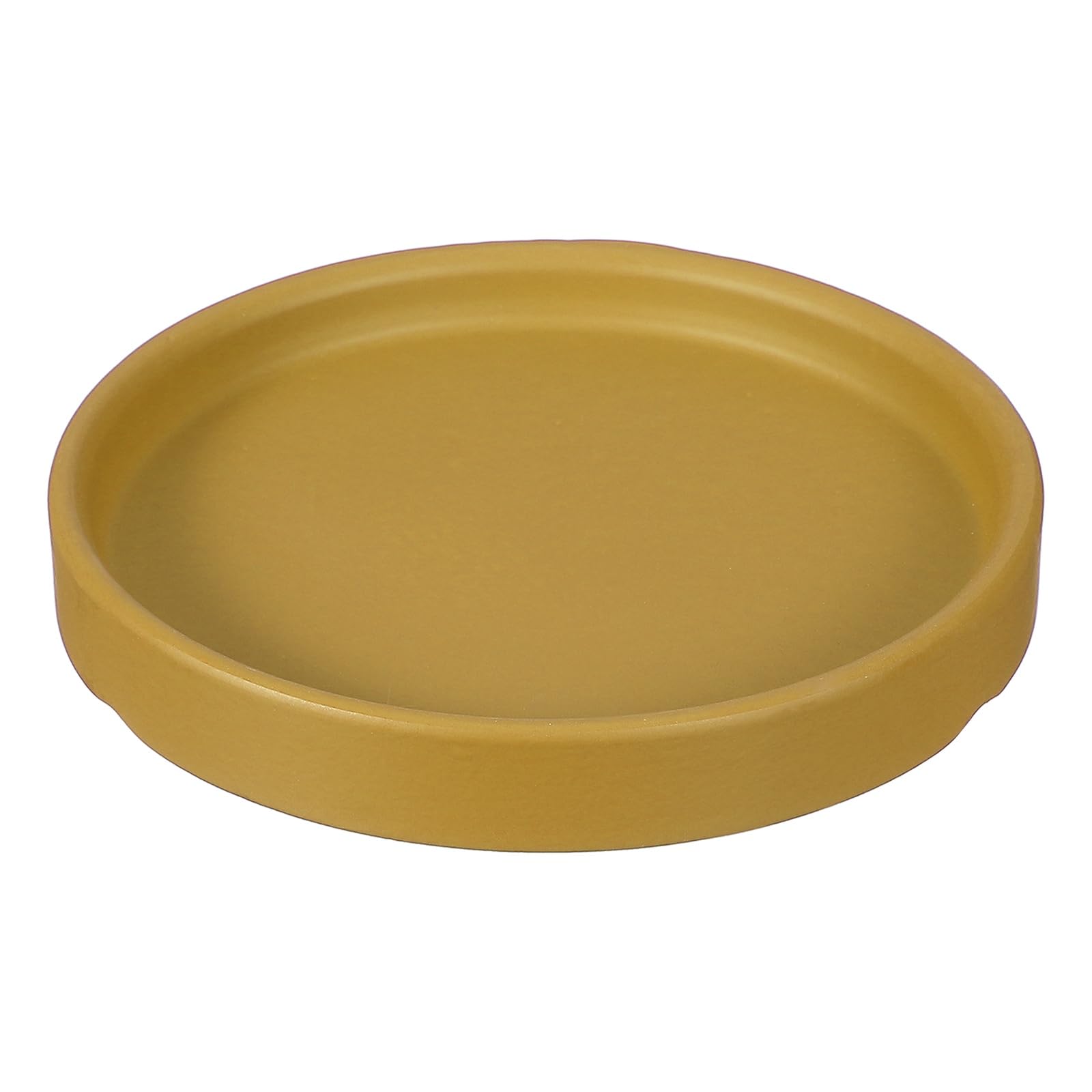 YELARXI 4.5 Inch Ceramic Plant Saucers, Round Flower Planter Water Trays Ceramic Plant Saucer Pot Tray -Fitting for (Outdoor/Indoors/Garden/Planting/Water/Flower/Coffee) Yellow