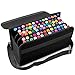ADVcer 80 Holders Marker Pen Case, Extendable Foldable Hook and Loop Oxford Organizer with Carrying Handle and Baldric for Permanent Paint Marker, Dry Erase Marker, Repair Marker, Highlighter, Black