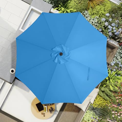 Image of MASTERCANOPY Patio Umbrella 9 ft Replacement Canopy for 8 Ribs-Sky Blue Canopy Only