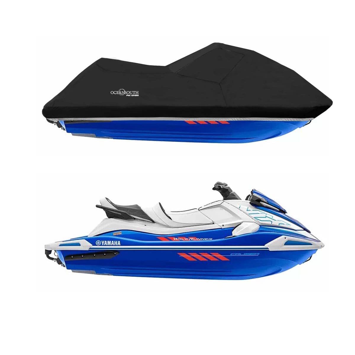 Oceansouth Yamaha VX Cruiser Jet Ski Cover – Custom Fit PWC Cover – Trailerable & Storage – Waterproof, UV Resistant, Breathable Marine Fabric